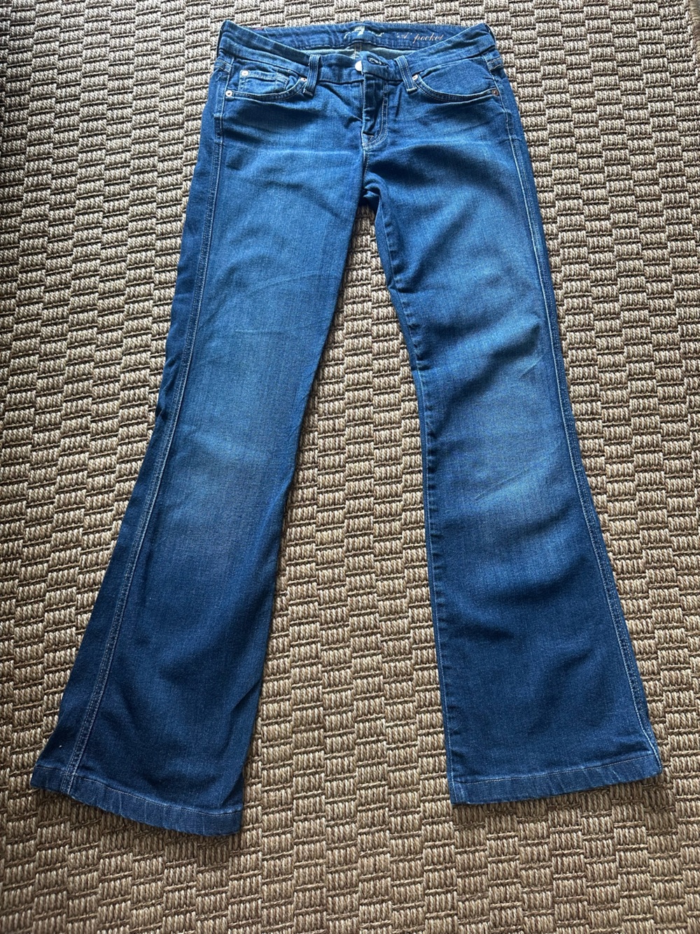 7 For All Mankind Women's Bootcut Jeans in Deep Blue Denim